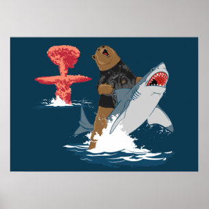 The Great Escape - bear shark cavalry Poster