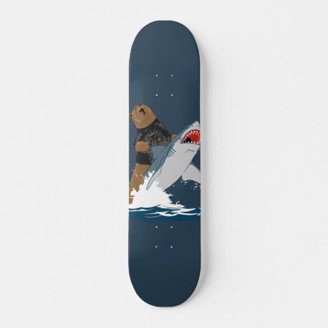 The Great Escape - bear shark cavalry Skateboard Deck (Front)