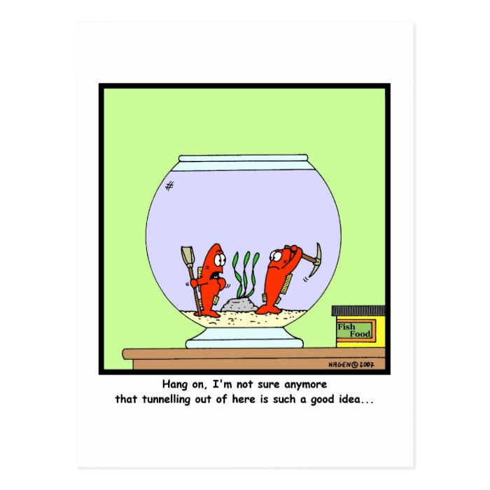 The Great Escape Goldfish cartoon Post Card