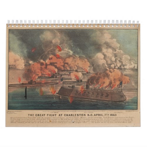 The Great Fight At Charleston 1863 Civil War Calendar