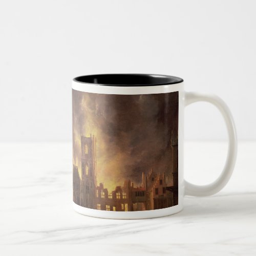 The Great Fire in the Old Town Hall Amsterdam Two_Tone Coffee Mug