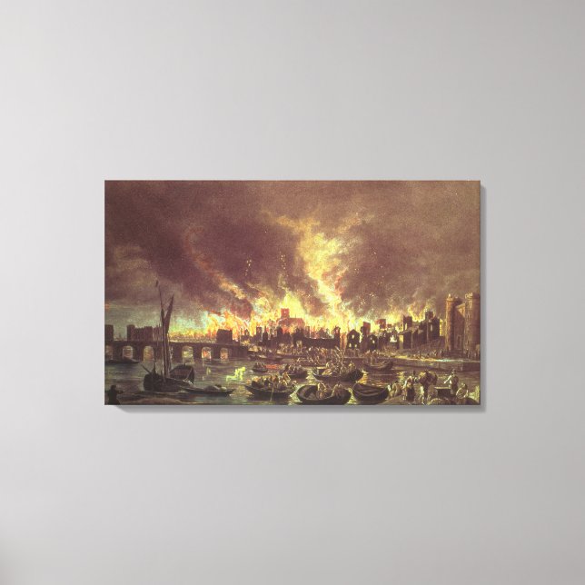 The Great Fire of London, 1666 Canvas Print (Front)