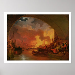 The Great Fire of London, c.1797 (oil on canvas) Poster