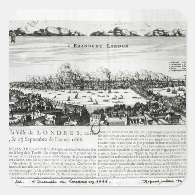 The Great Fire of London in 1666 Square Sticker (Front)
