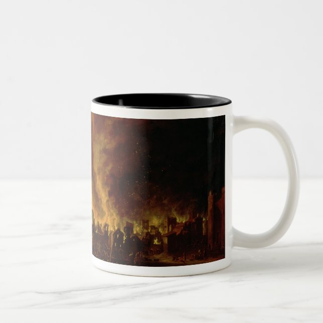 The Great Fire of London in 1666 Two-Tone Coffee Mug (Right)