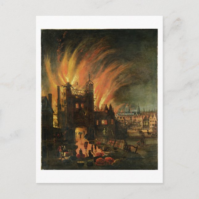 The Great Fire of London (September 1666) with Lud Postcard (Front)