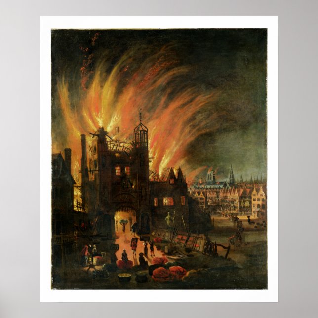 The Great Fire of London (September 1666) with Lud Poster (Front)