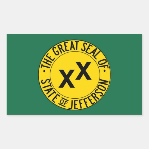 The great flag of the State of Jefferson USA Rectangular Sticker