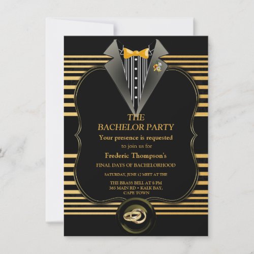 The Great Gatsby Bachelor invitation