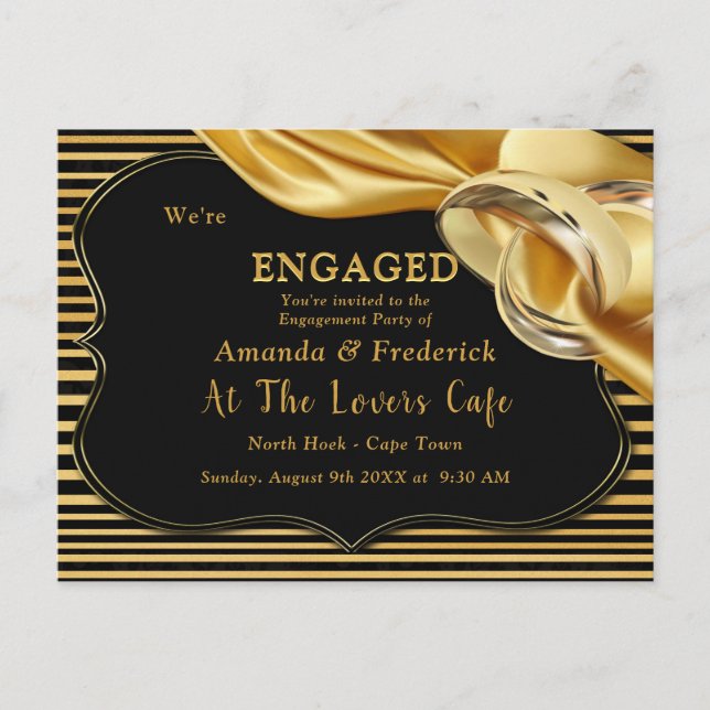 The Great Gatsby Engagement Invitation Postcard (Front)