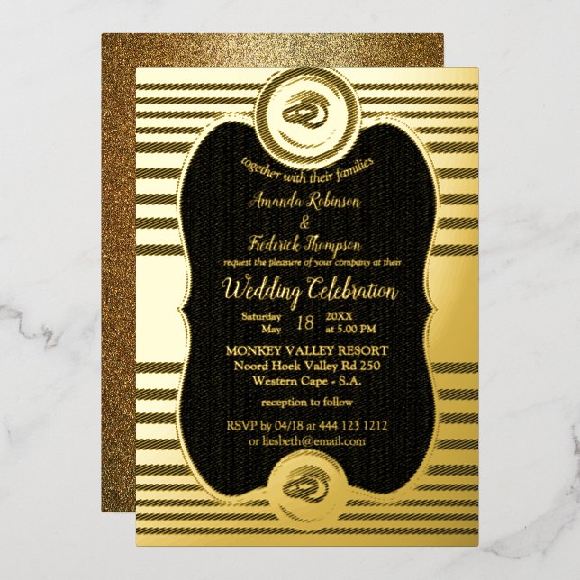 The Great Gatsby Inspiration Foil Invitation (Front/Back)