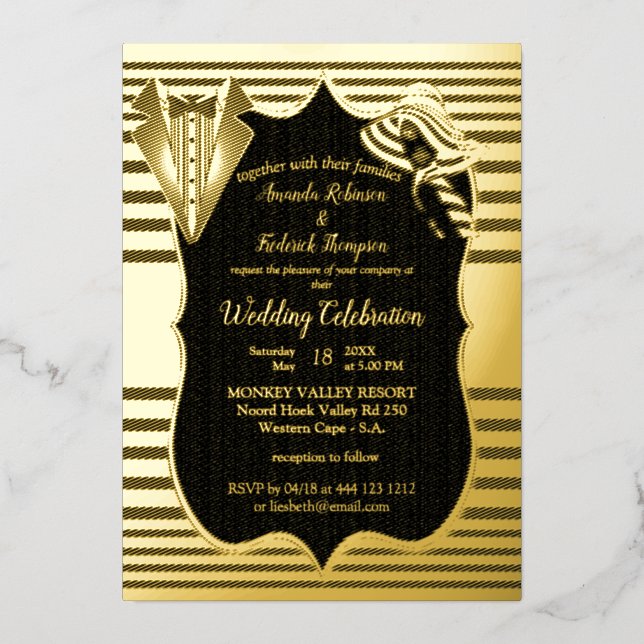 The Great Gatsby Inspiration Foil Invitation (Front)