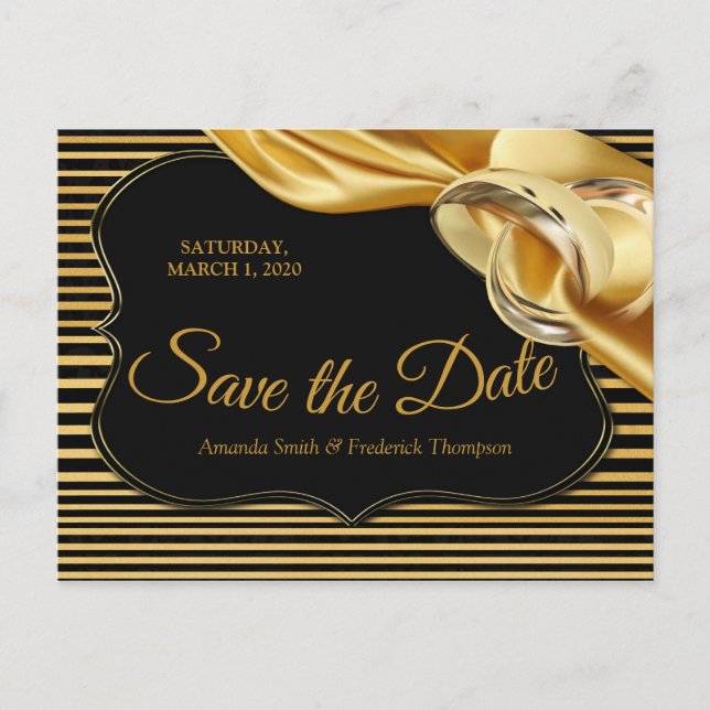 The Great Gatsby Save the Date Announcement Postcard (Front)