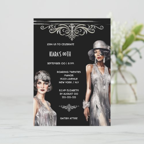 The Great Gatsby | silver black Flapper girls chic