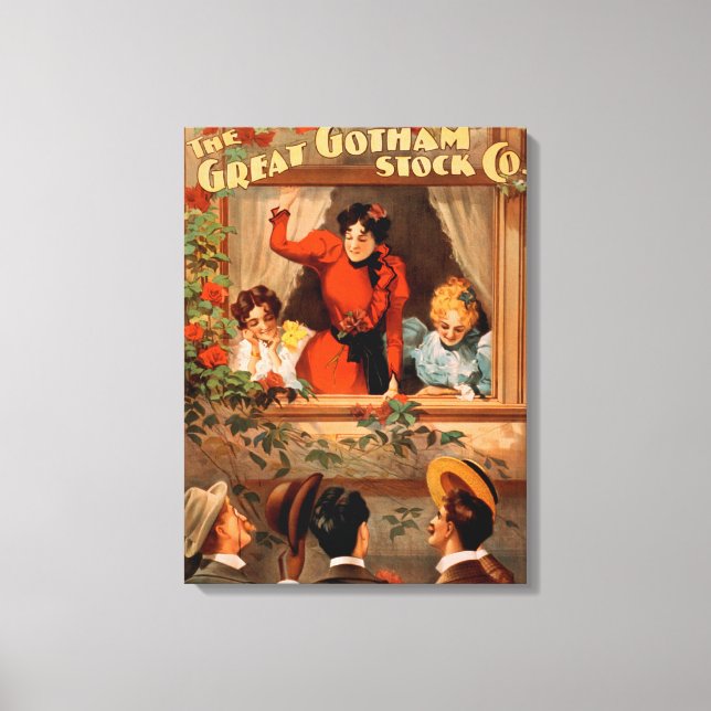 The Great Gotham Stock Co. Theatre Poster Canvas Print (Front)