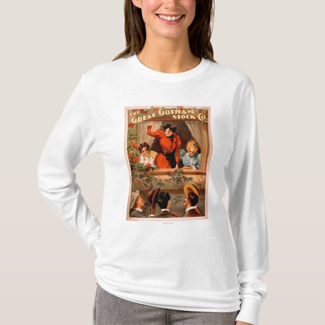 The Great Gotham Stock Co. Theatre Poster T-Shirt (Front)