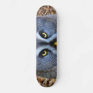 The Great Gray Owl Strix Nebulosa Lapland Owl Skateboard Deck
