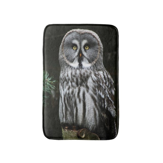 The Great Grey Owl bmm Bath Mat (Front Vertical)