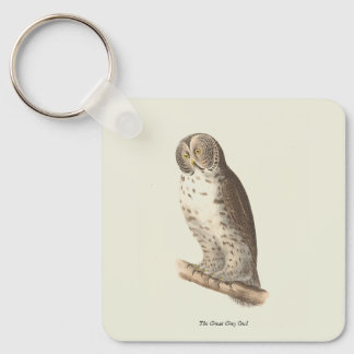The Great Grey Owl (Strix nebulosa) NY Bird Image Keychain