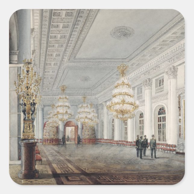 The Great Hall, Winter Palace, St. Petersburg Square Sticker (Front)