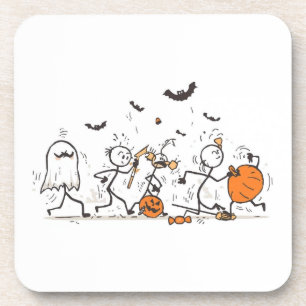 The Great Halloween Candy Fight – Playful Stick Beverage Coaster