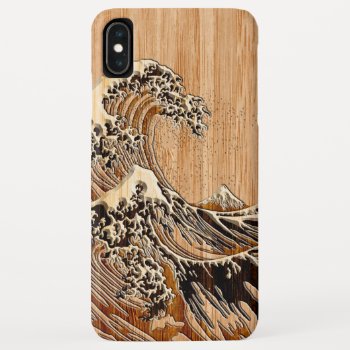 The Great Hokusai Wave Bamboo Wood Inlay Style Iphone Xs Max Case by CaptainShoppe at Zazzle