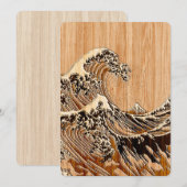 The Great Hokusai Wave Bamboo Wood Style (Front/Back)