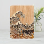 The Great Hokusai Wave Bamboo Wood Style (Standing Front)