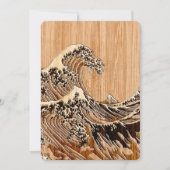 The Great Hokusai Wave Bamboo Wood Style (Front)