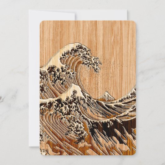 The Great Hokusai Wave Bamboo Wood Style (Front)