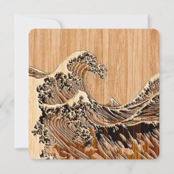 The Great Hokusai Wave Bamboo Wood Style by CaptainShoppe at Zazzle