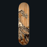 The Great Hokusai Wave Bamboo Wood Style Accent Skateboard<br><div class="desc">A custom design inspired by the Great Wave of Kanagawa painted by ancient Japanese artist Hokusai. It is rendered as to look like an intricate Bamboo Wood inlay decor background. Sounds good, a great gift idea. Use the "Ask this Designer" link to contact us with your special design requests or...</div>