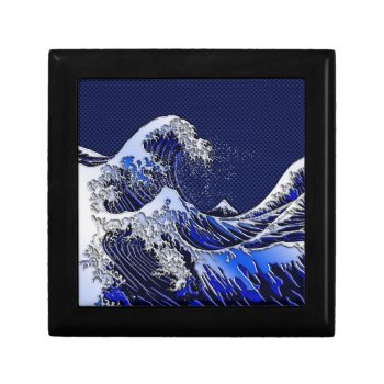 The Great Hokusai Wave Carbon Fiber Style Gift Box by CaptainShoppe at Zazzle