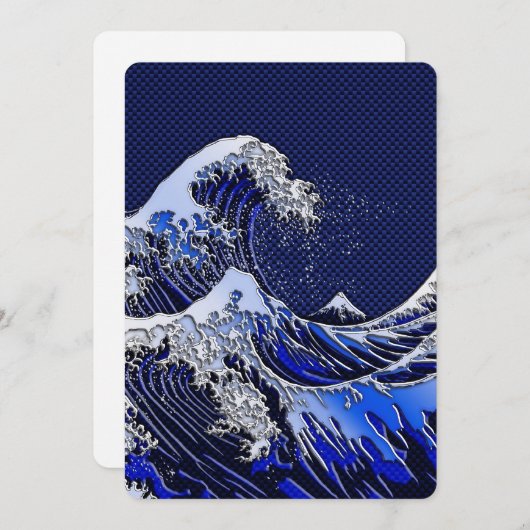 The Great Hokusai Wave chrome carbon fiber styles (Front/Back)