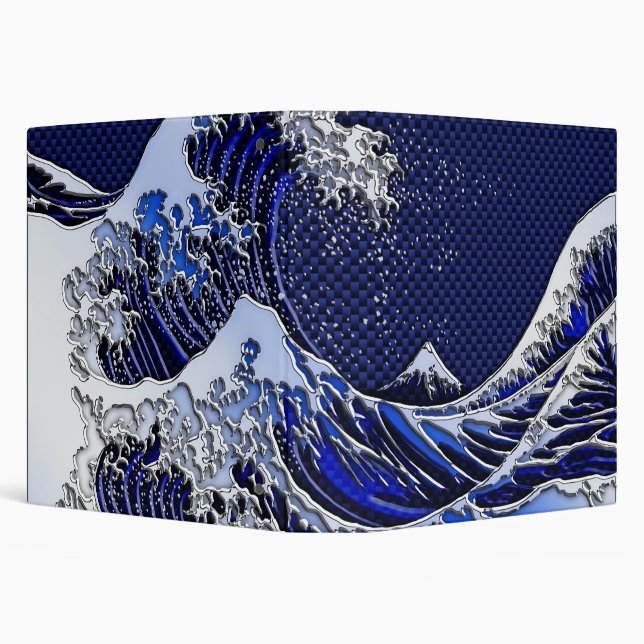 The Great Hokusai Wave chrome carbon fiber styles Binder (Background)