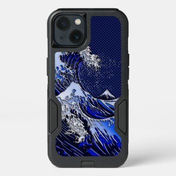 The Great Hokusai Wave Chrome Carbon Style Iphone 13 Case by CaptainShoppe at Zazzle