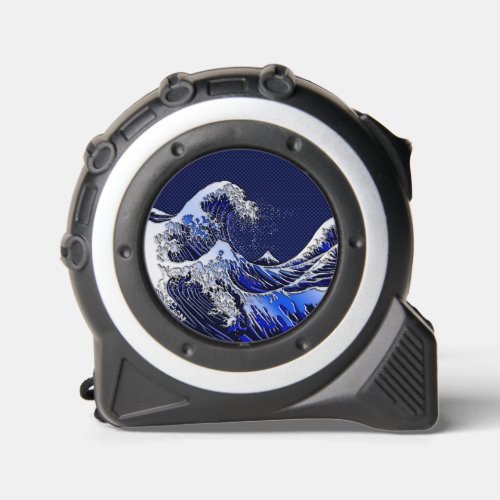The Great Hokusai Wave Chrome Carbon Style Tape Measure