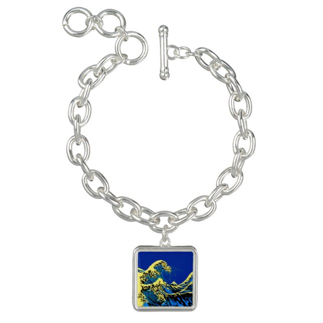 The Great Hokusai Wave in Blue Pop Art Style Bracelet (Product)