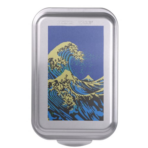 The Great Hokusai Wave in Blue Pop Art Style Cake Pan