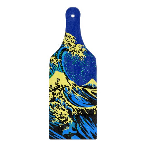 The Great Hokusai Wave in Blue Pop Art Style Cutting Board