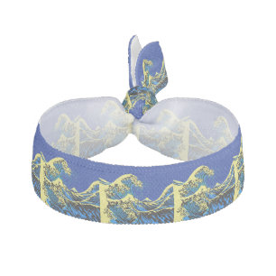 The Great Hokusai Wave in Blue Pop Art Style Hair Tie