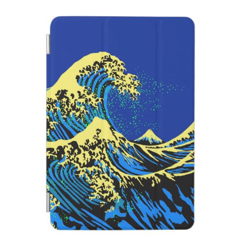 The Great Hokusai Wave in Blue Pop Art Style iPad Mini Cover
