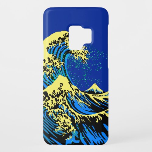 The Great Hokusai Wave in Blue Yellow Pop Style Case_Mate Samsung Galaxy S9 Case