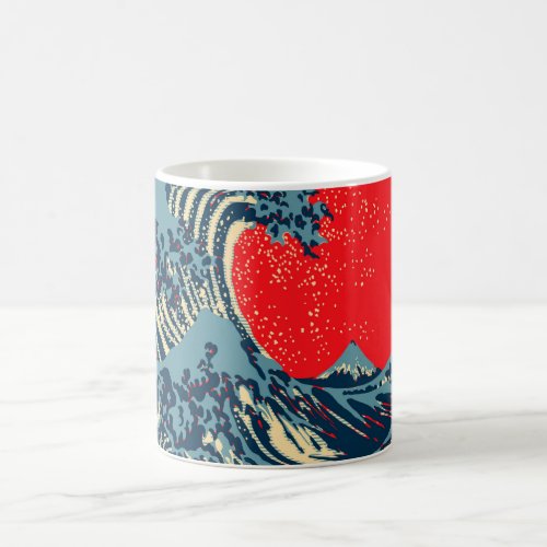 The Great Hokusai Wave in Colorful Style Coffee Mug