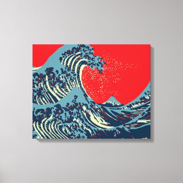 The Great Hokusai Wave in Hope Art Style Canvas Print (Front)