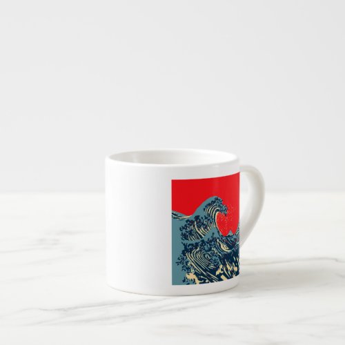 The Great Hokusai Wave in Hope Art Style Espresso Cup