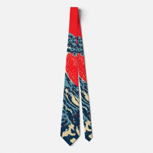 The Great Hokusai Wave in Hope Art Style Neck Tie