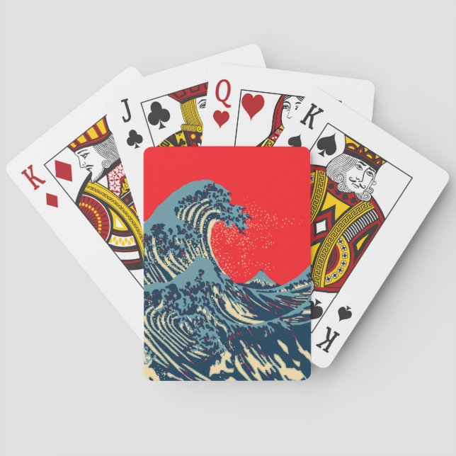 The Great Hokusai Wave in Hope Art Style Poker Cards (Back)