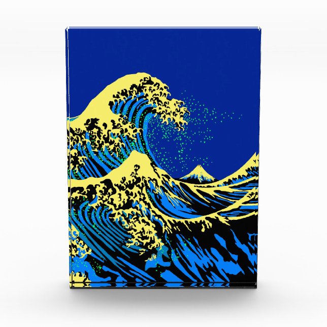 The Great Hokusai Wave in Pop Art Style Accent Acrylic Award (Front)