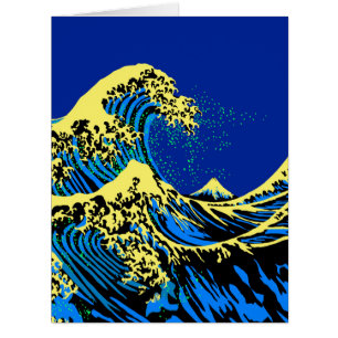 The Great Hokusai Wave in Pop Art Style Accent Cards
